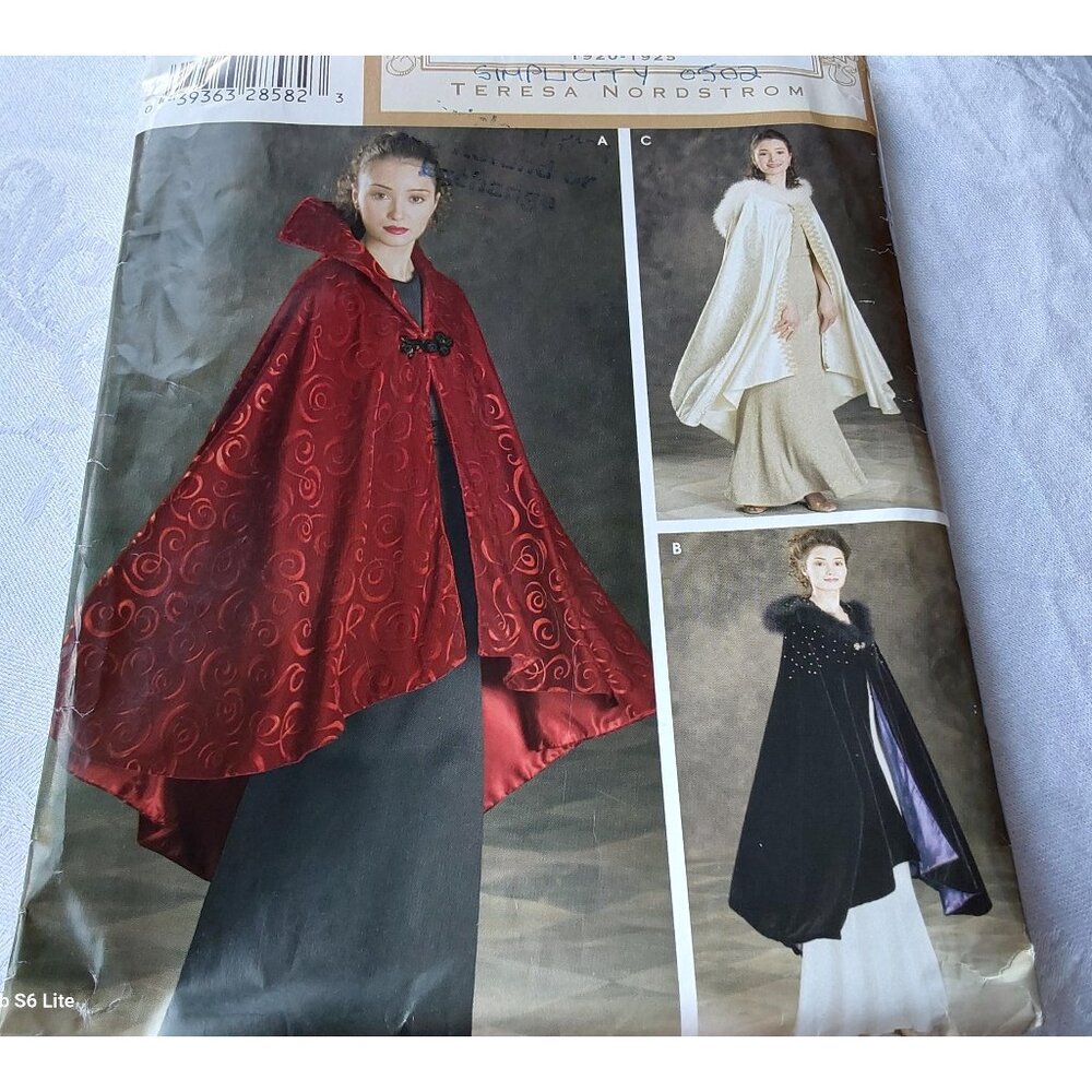 Simplicity sewing pattern cape with hood or high collar UNCUT Vintage Closet